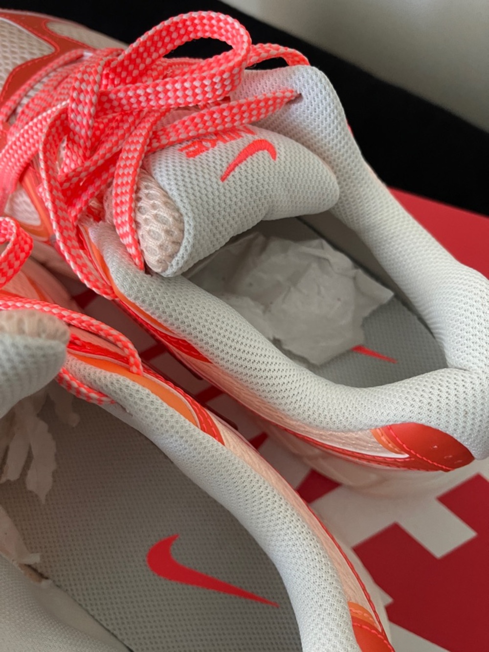 Nike Women's Coral Pink and Orange Mesh Running Sneakers - Picture 7 of 7